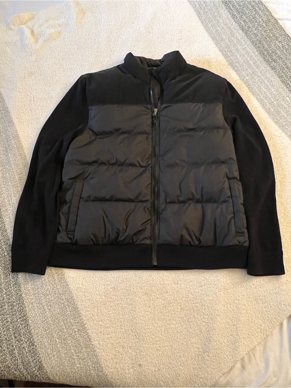 James Perse Down Puffer Jacket Wool Cashmere Black Men’s XXL Size 5
